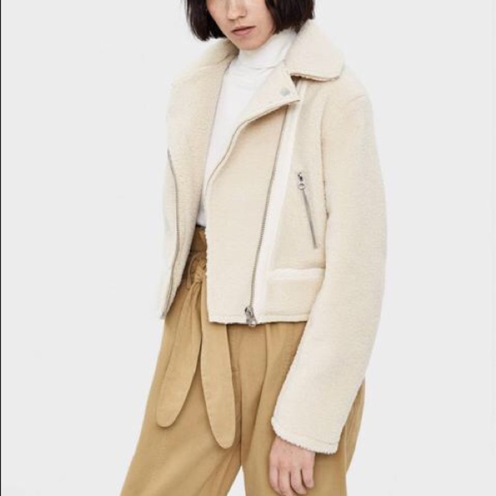 Bershka Faux Shearling Biker Jacket